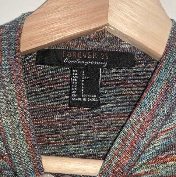 Forever 21 Metallic Shimmer Gold Sparkle Sweater - Picture 8 of 9